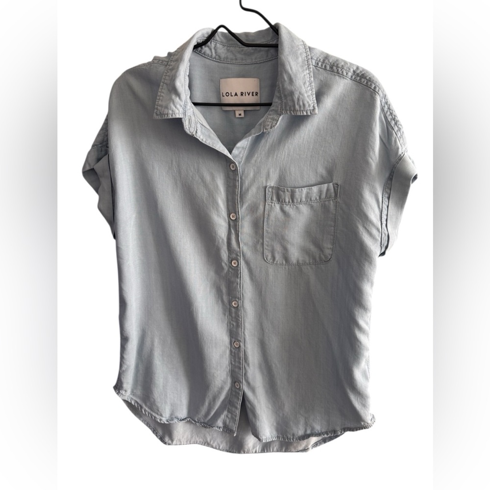 Lola River Women's Light Blue Button Down Shirt